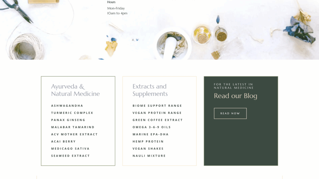 British Ayurveda catalogue